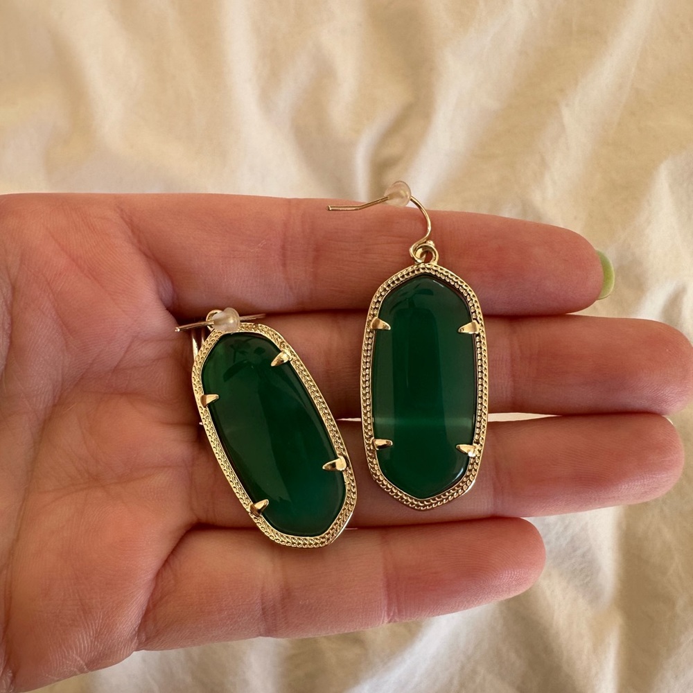Kendra Scott Green Drop Earrings